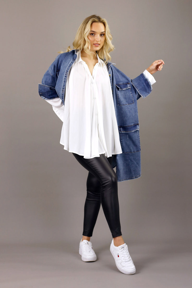 White Seta Drape Shirt - SALE