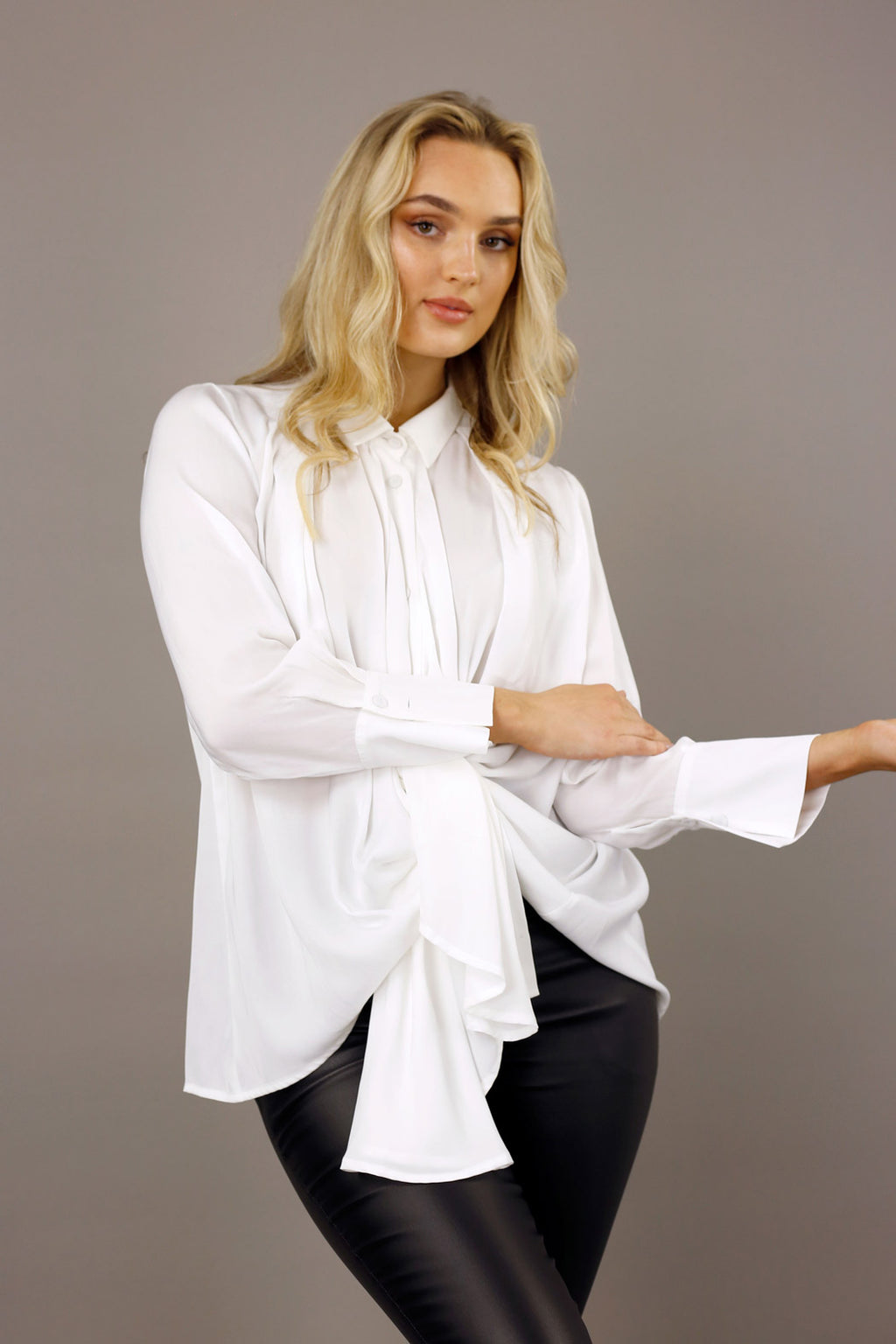 White Seta Drape Shirt - SALE