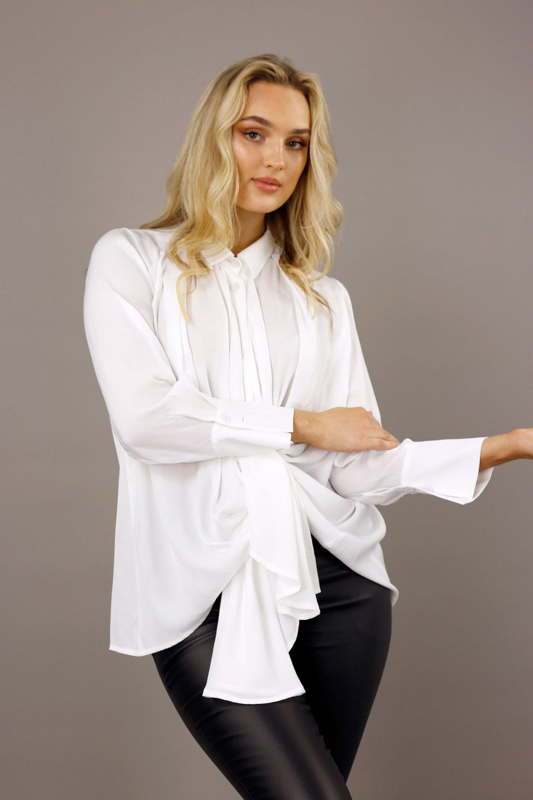 White Seta Drape Shirt - SALE