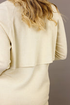 Pale Gold Lurex Rib Trench Cardi - SALE