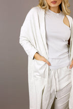 Ivory Marle Nano Cotton Maxi Cardigan - SALE