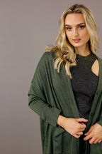 Khaki Nano Cotton Maxi Cardigan - SALE
