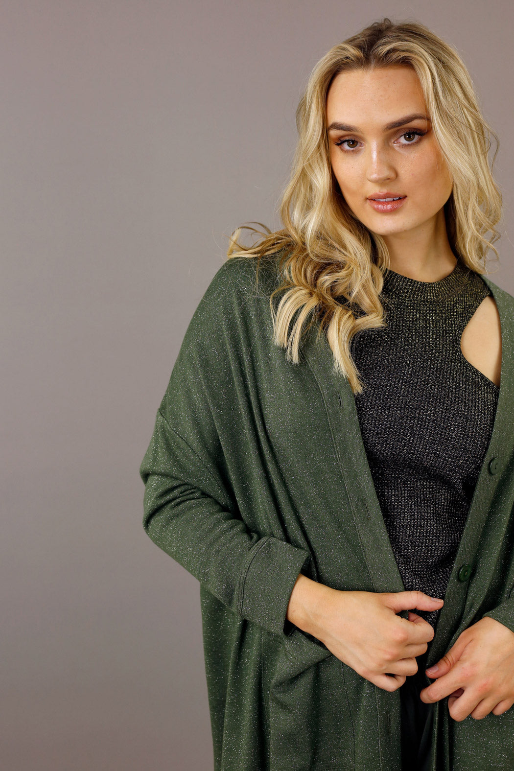 Khaki Nano Cotton Maxi Cardigan - SALE