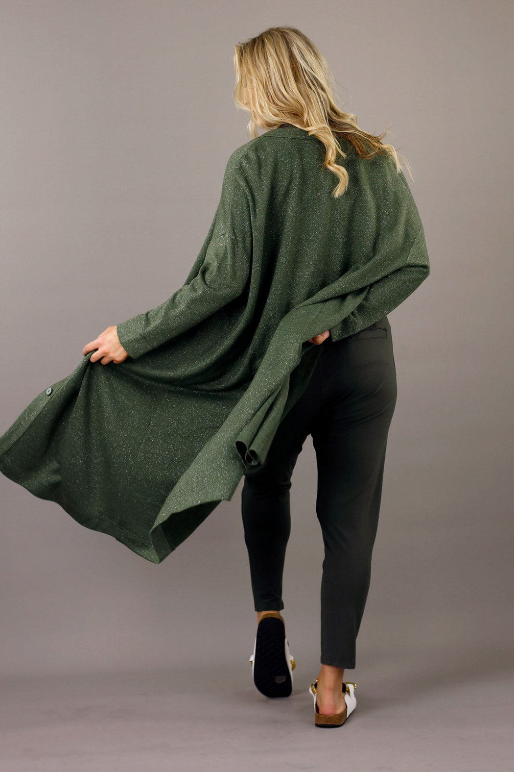 Khaki Nano Cotton Maxi Cardigan - SALE