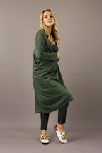 Khaki Nano Cotton Maxi Cardigan - SALE