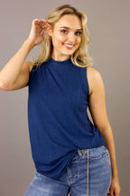 Navy Shan Rib Cami - SALE