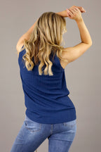 Navy Shan Rib Cami - SALE