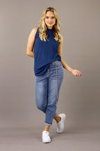 Navy Shan Rib Cami - SALE