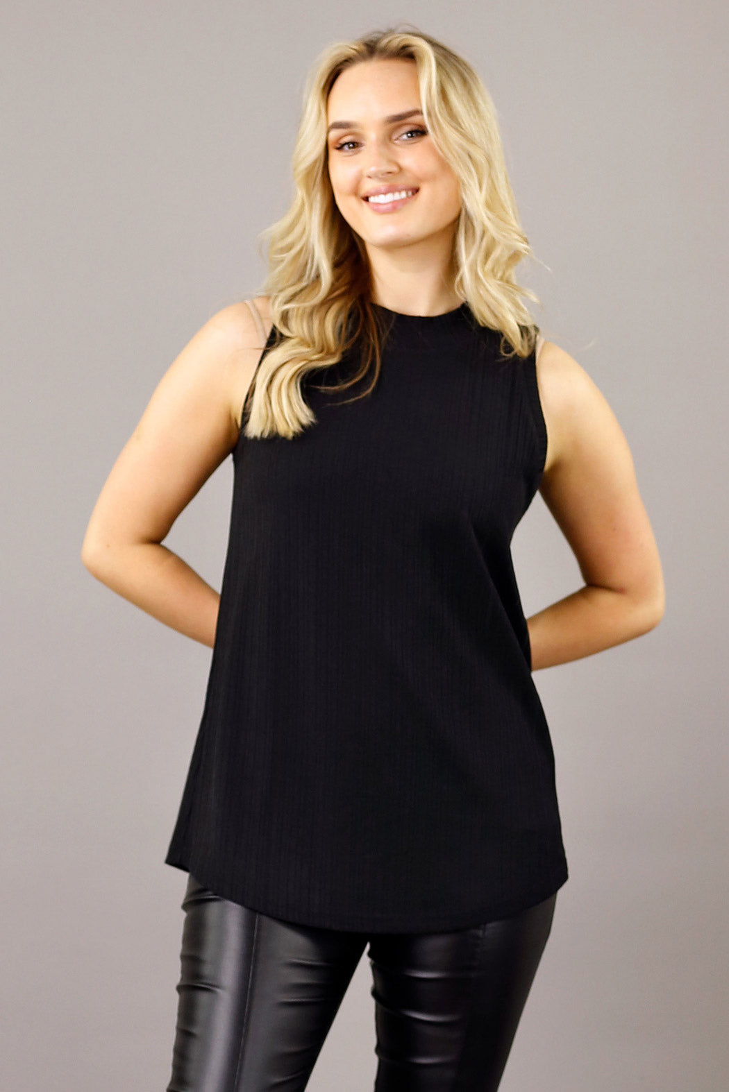 Black Shan Rib Cami - SALE