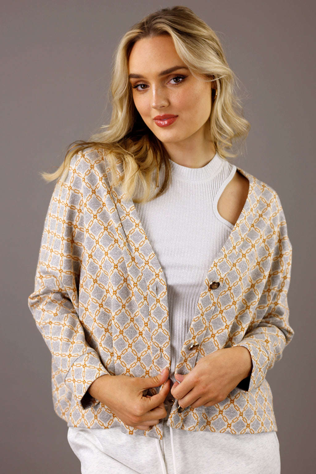 Silver Chain Knit Cardigan - FINAL SALE