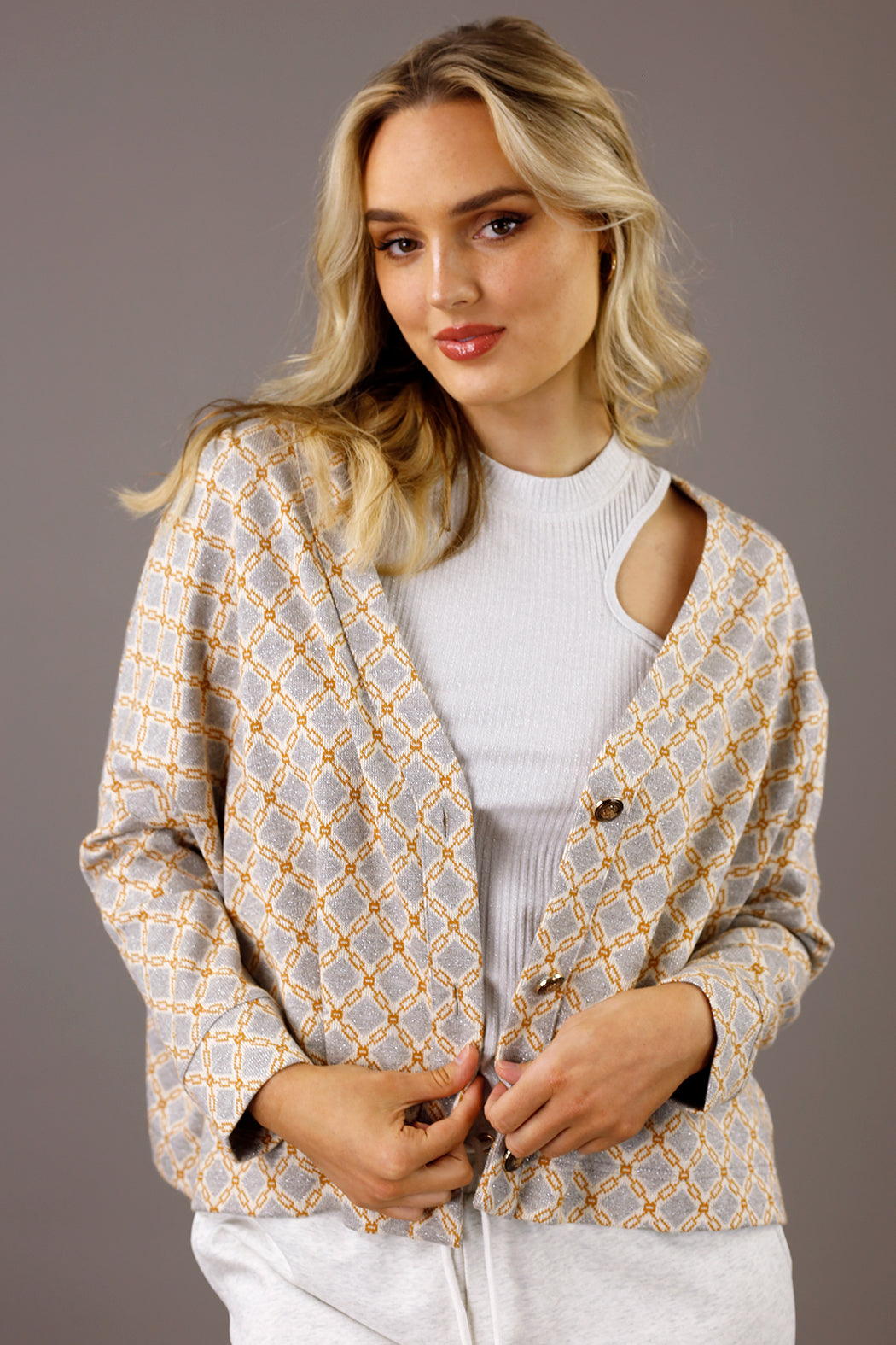 Silver Chain Knit Cardigan - FINAL SALE
