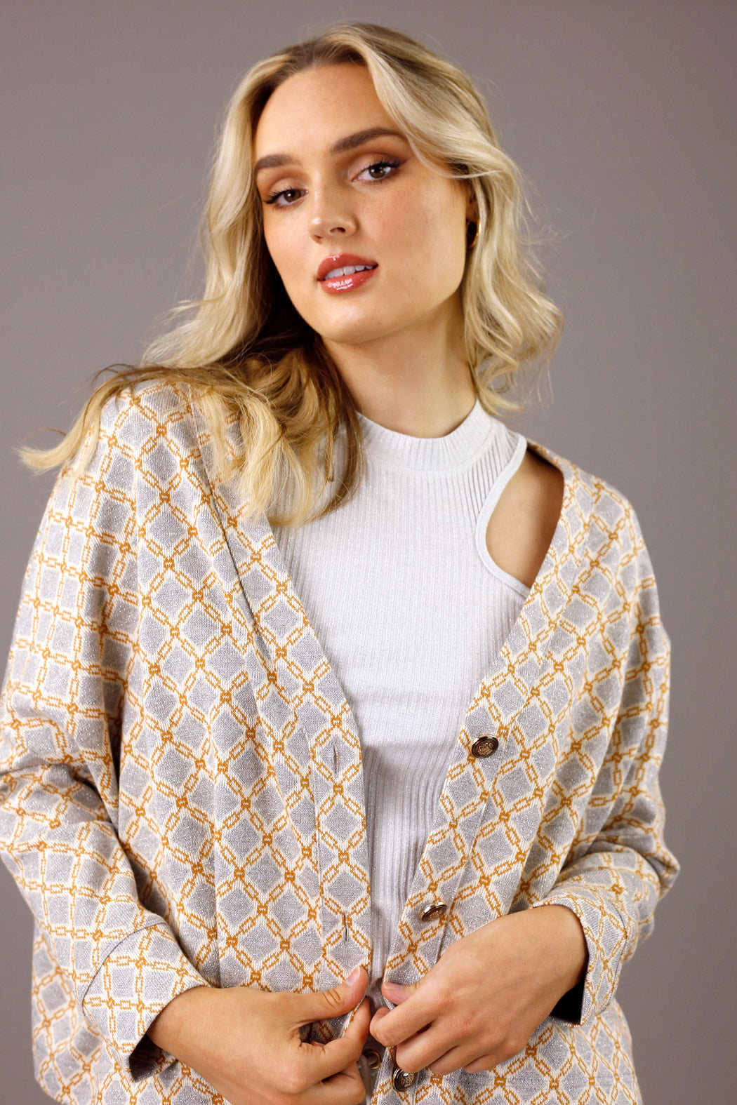 Silver Chain Knit Cardigan - FINAL SALE