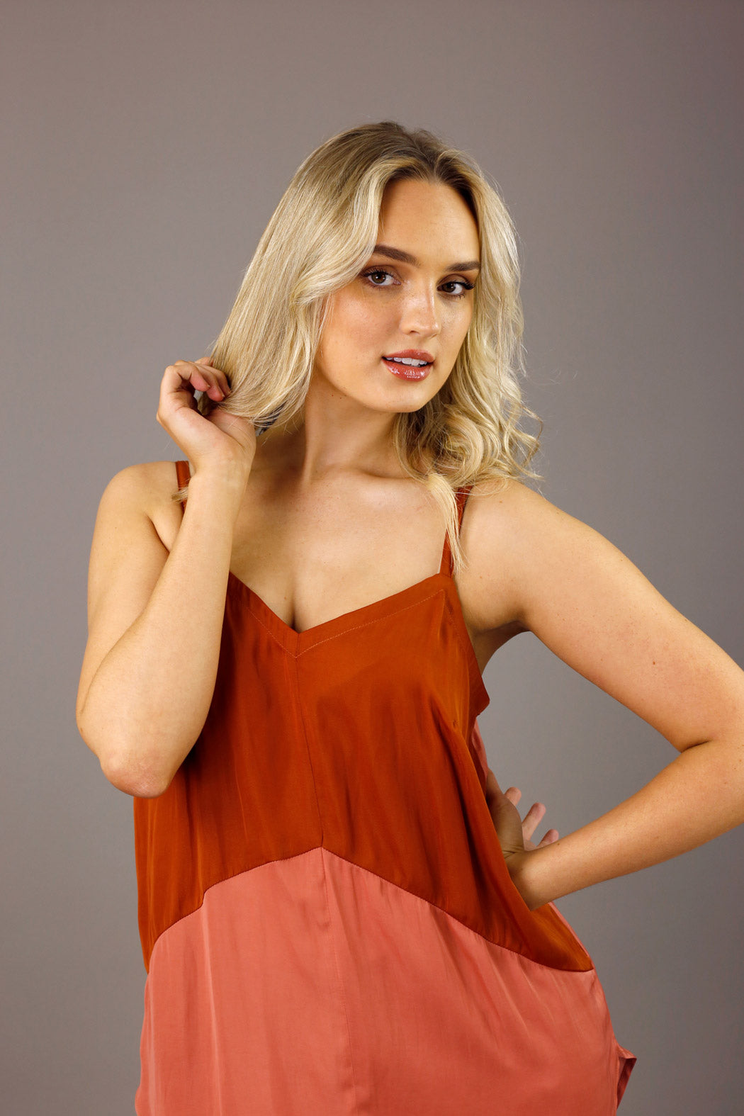 Coral Seta Splice Cami - FINAL SALE