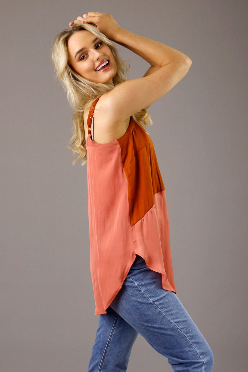 Coral Seta Splice Cami - FINAL SALE