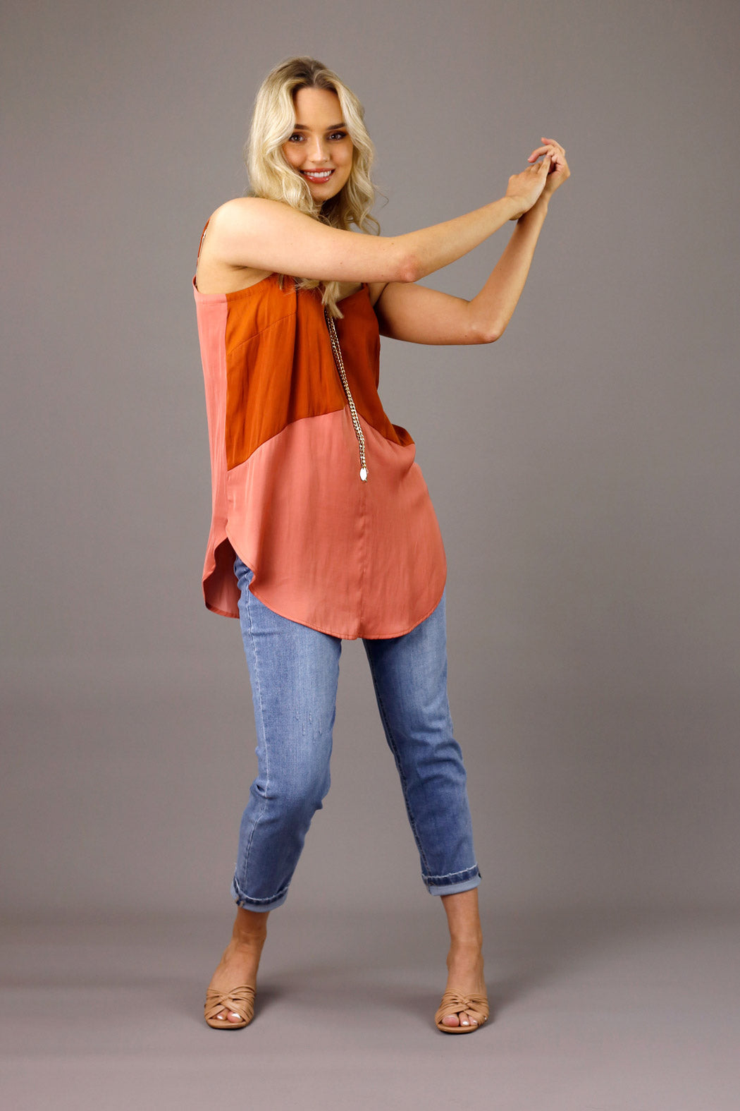 Coral Seta Splice Cami - FINAL SALE