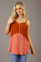 Coral Seta Splice Cami - FINAL SALE