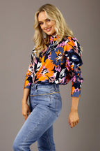 Neon Floral Nano Statement Blouse