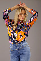 Neon Floral Nano Statement Blouse
