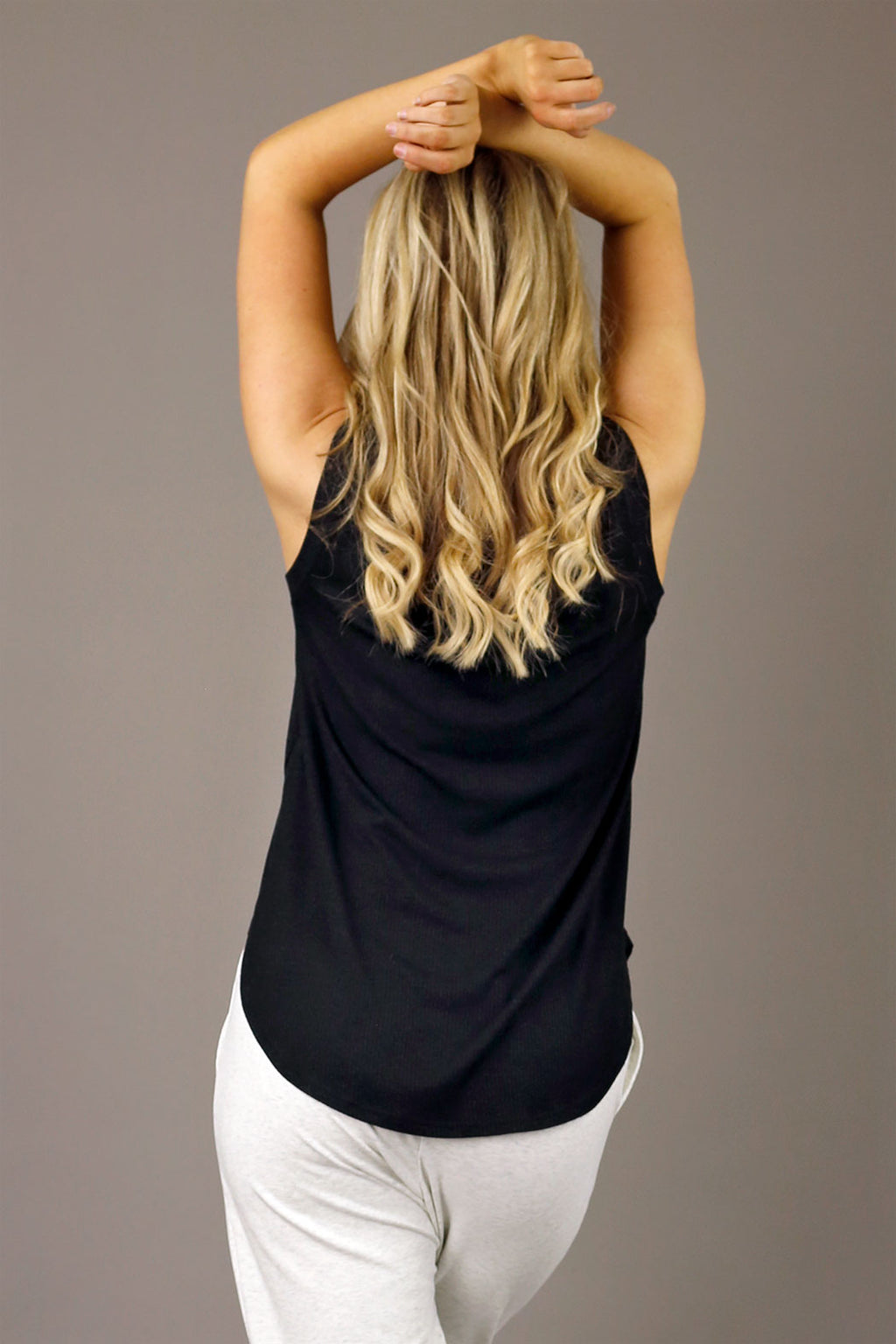 Black Shimmer Crew Cami - SALE