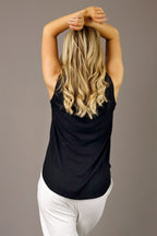 Black Shimmer Crew Cami - SALE