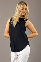 Black Shimmer Crew Cami - SALE