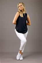 Black Shimmer Crew Cami - SALE