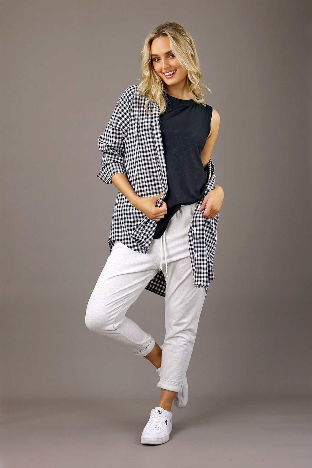 Black Shimmer Crew Cami - SALE