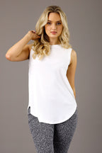White Shimmer Crew Cami
