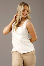 Ivory Vegan Leather Bustier Cami - FINAL SALE
