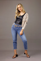 Black Vegan Leather Bustier Cami - SALE