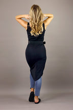 Black Shirtail Lurex Slip - FINAL SALE