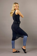 Black Shirtail Lurex Slip - FINAL SALE