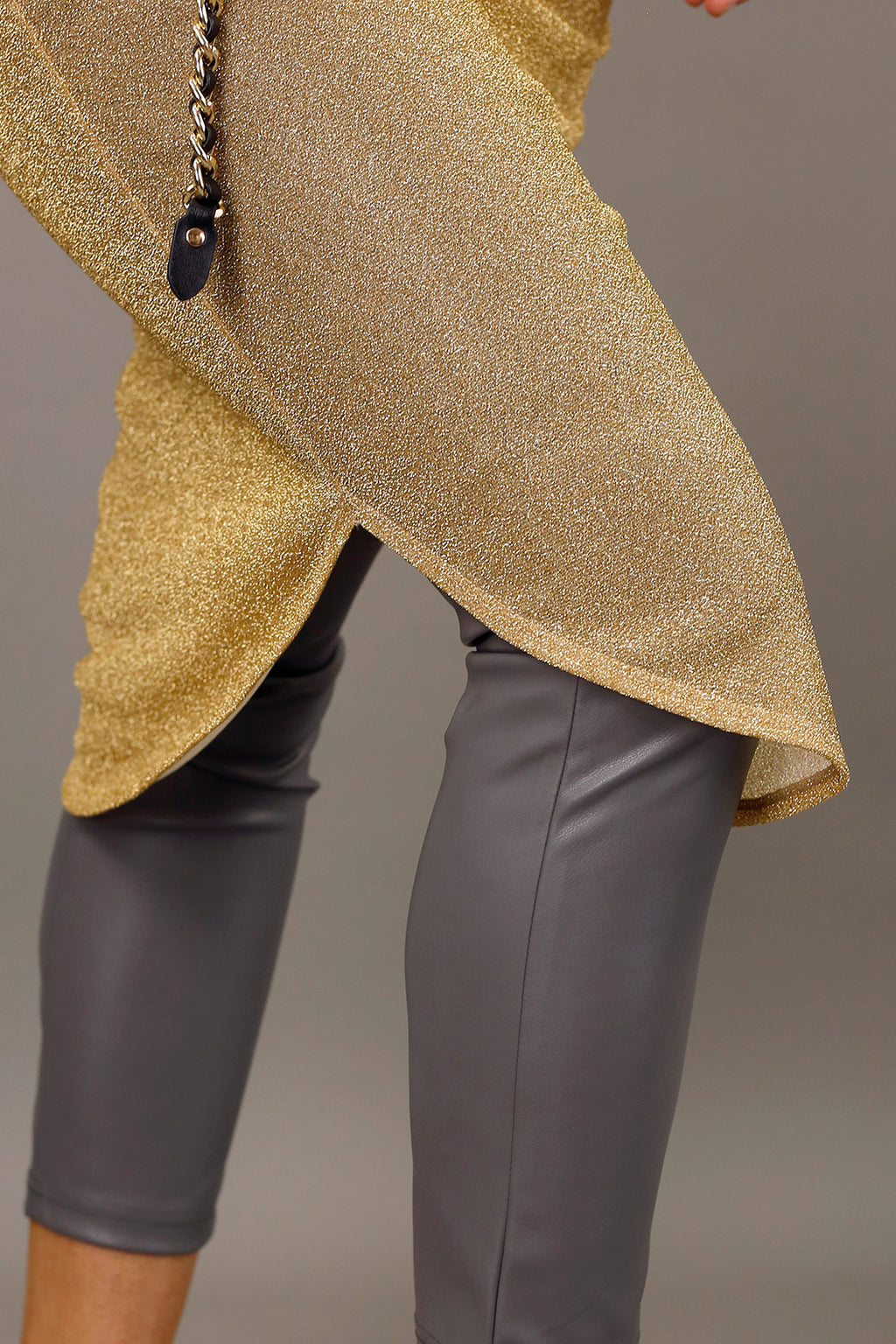 Gold Shirtail Lurex Slip - FINAL SALE