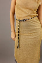 Gold Shirtail Lurex Slip - FINAL SALE