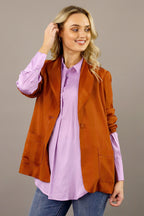 Burnt Orange Satin Stripe Shawl Blazer - SALE