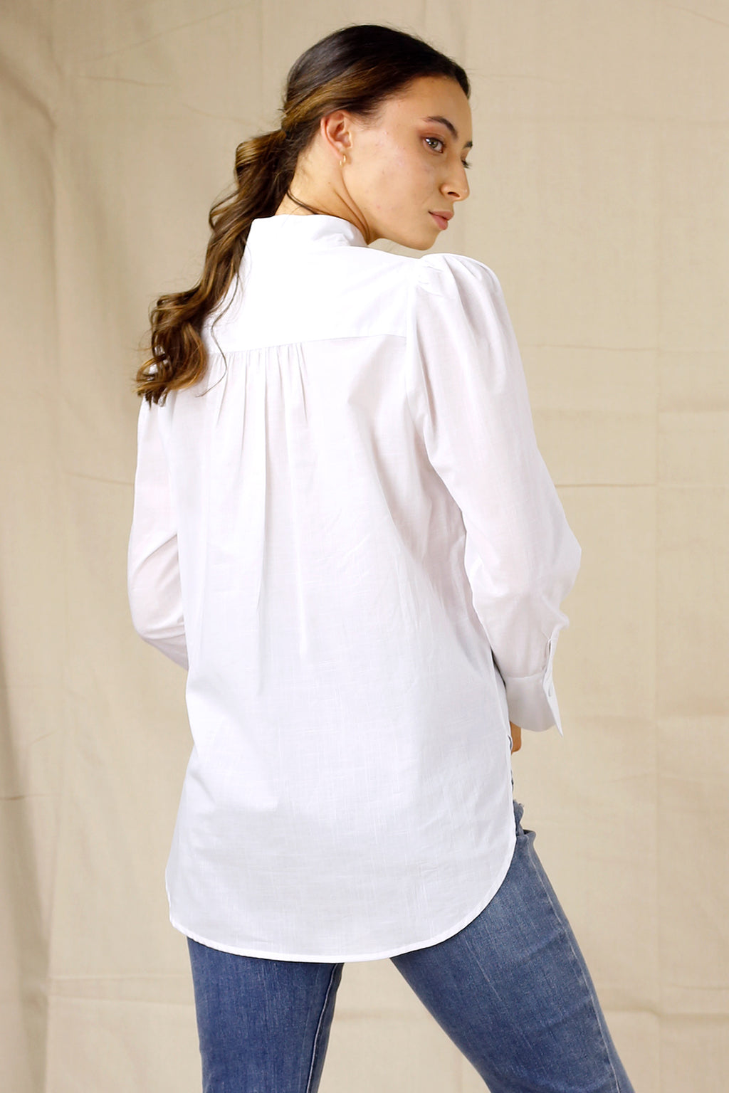 White Cotton Statement Blouse - SALE