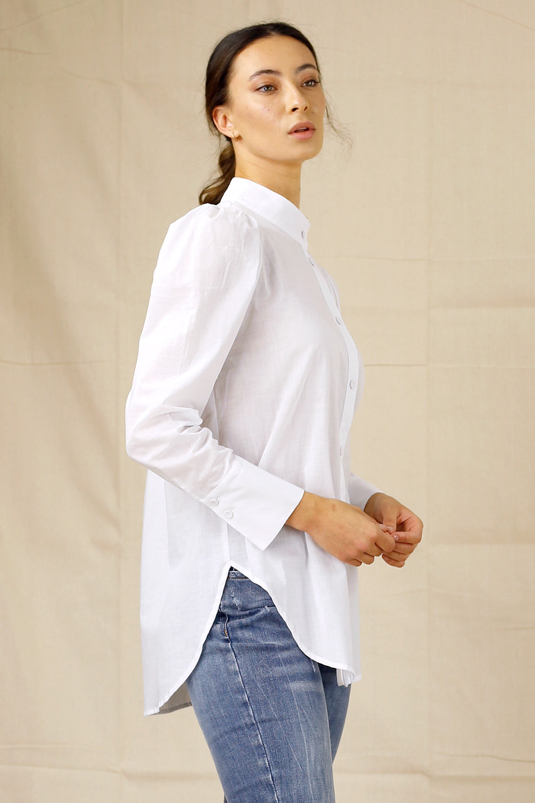 White Cotton Statement Blouse - SALE