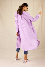 Lilac Silky Shirt Dress - SALE