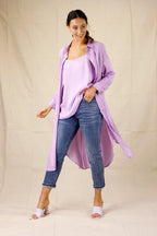 Lilac Silky Shirt Dress - SALE