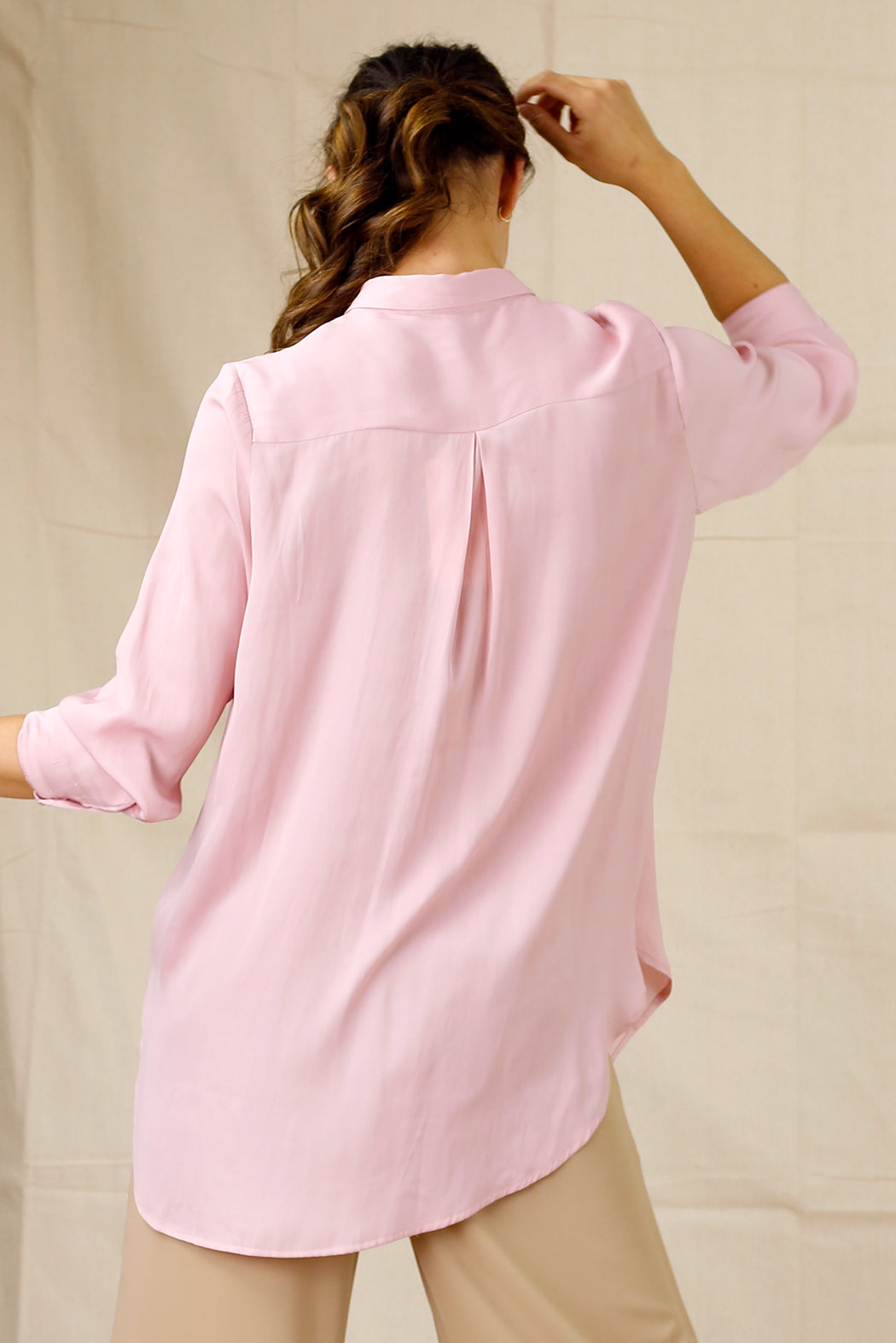 Soft Pink Seta Boyfriend Shirt - SALE