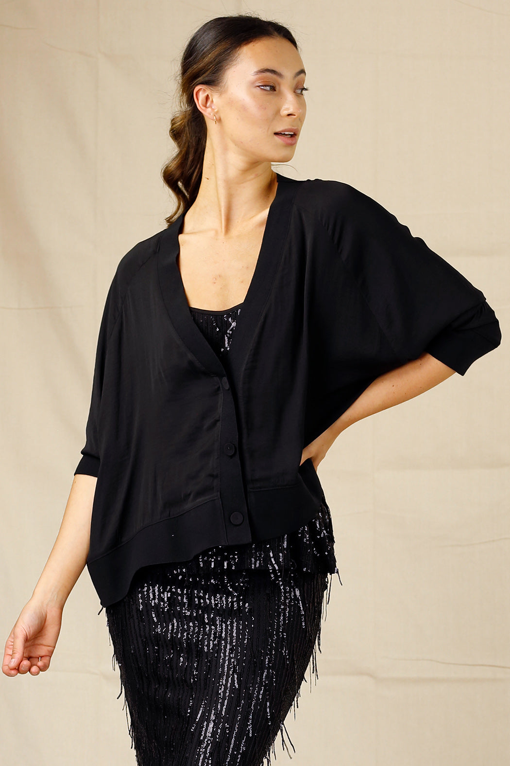 Black Silky Cardigan - SALE