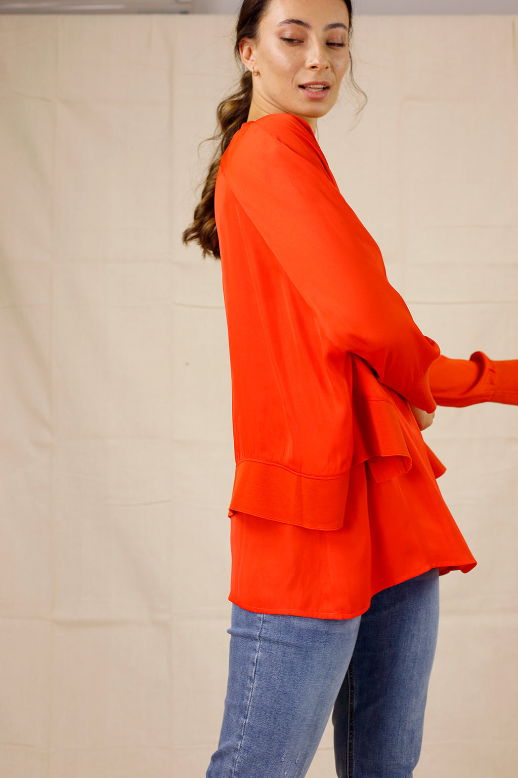 Orange Silky Cardigan - SALE