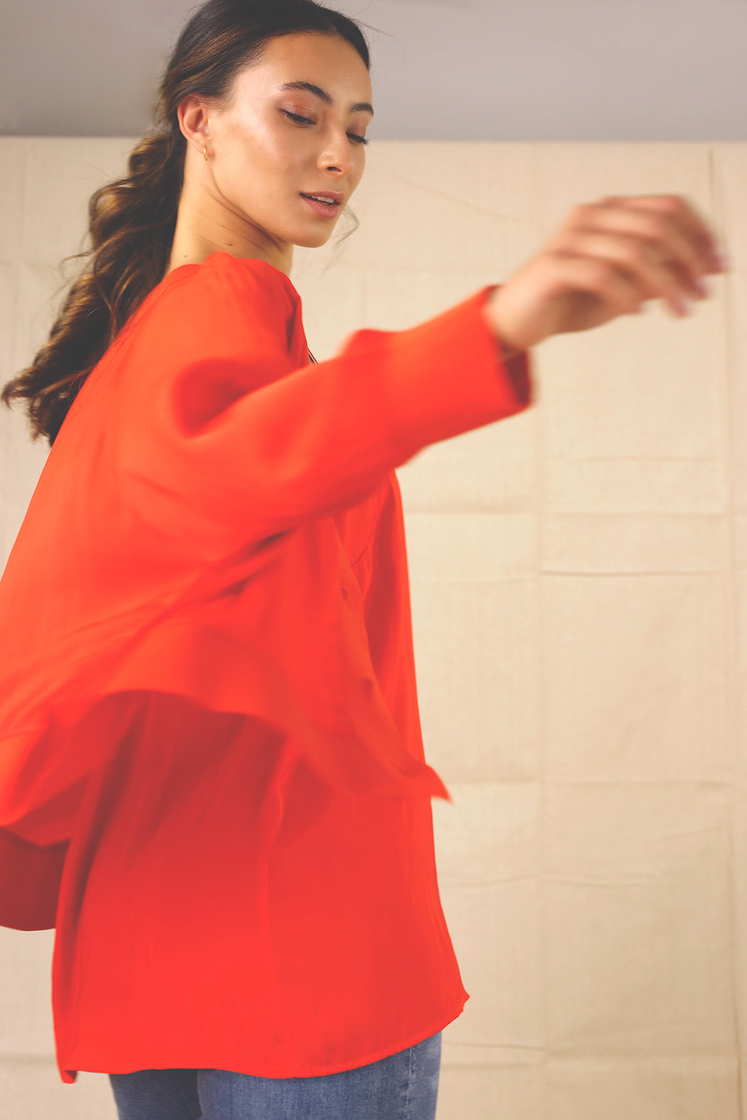 Orange Silky Cardigan - SALE