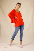 Orange Silky Cardigan - SALE