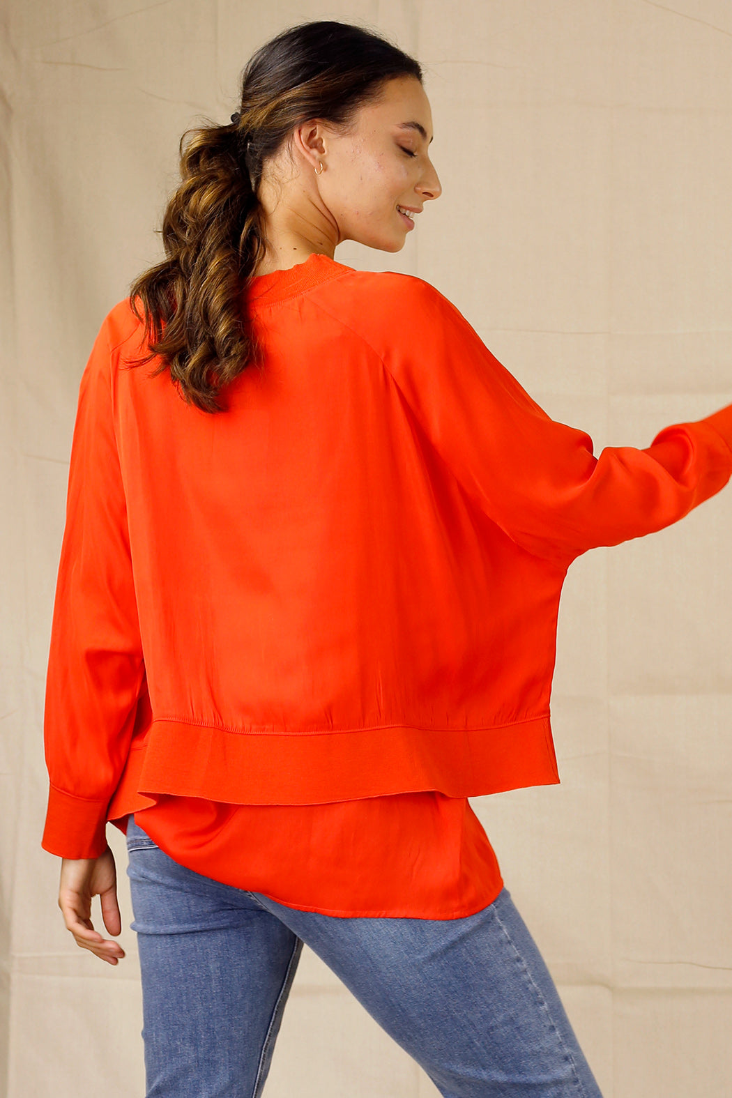 Orange Silky Cardigan - SALE