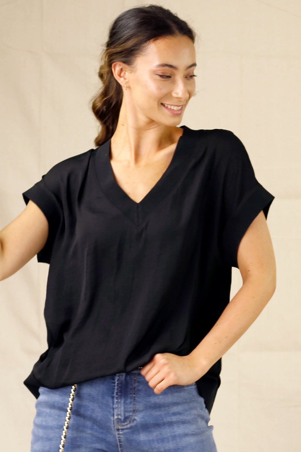 Black Silky T-Shirt - SALE