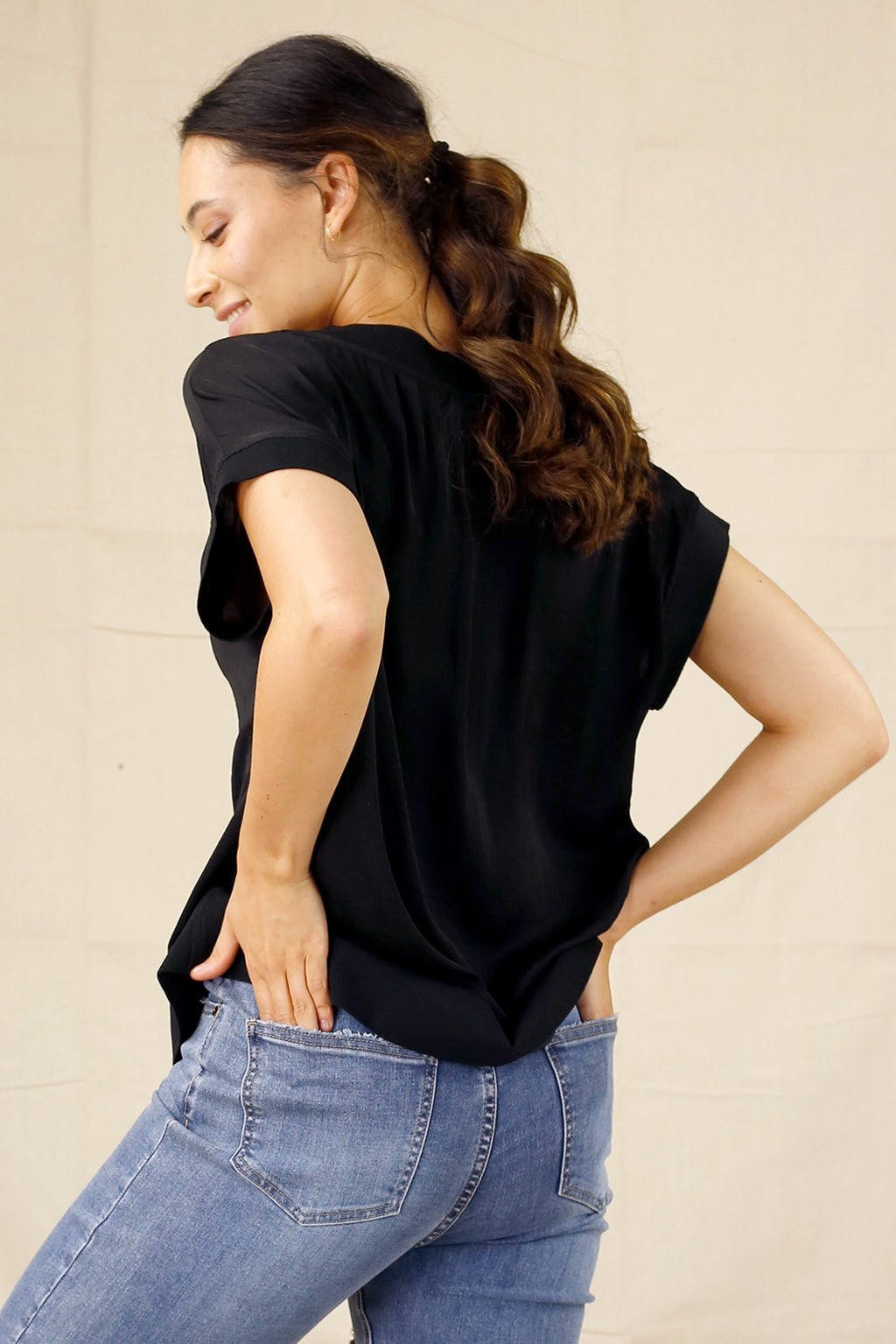 Black Silky T-Shirt - SALE