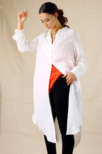 White Silky Shirt Dress - SALE
