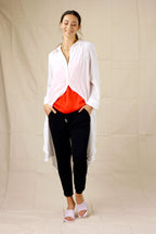 White Silky Shirt Dress - SALE