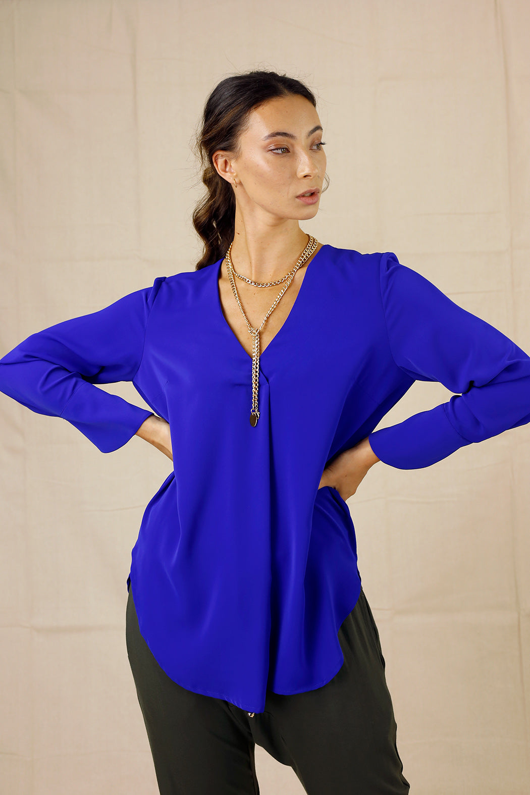Cobalt Soft Touch Sydney Blouse - SALE